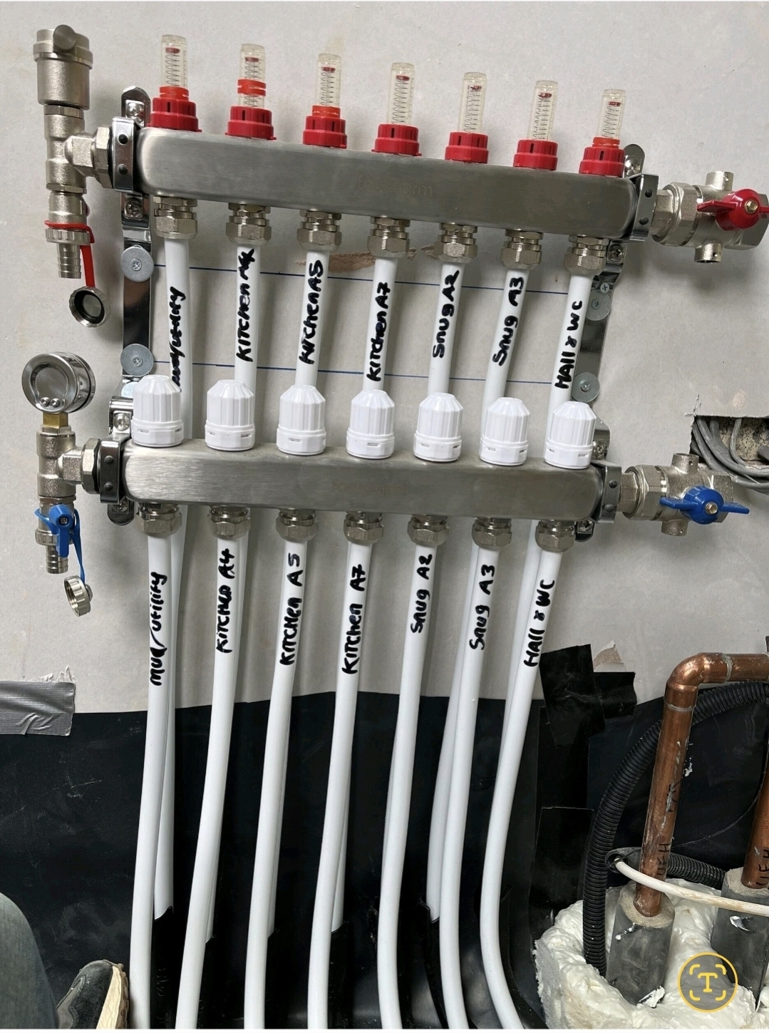 Underfloor heating install
