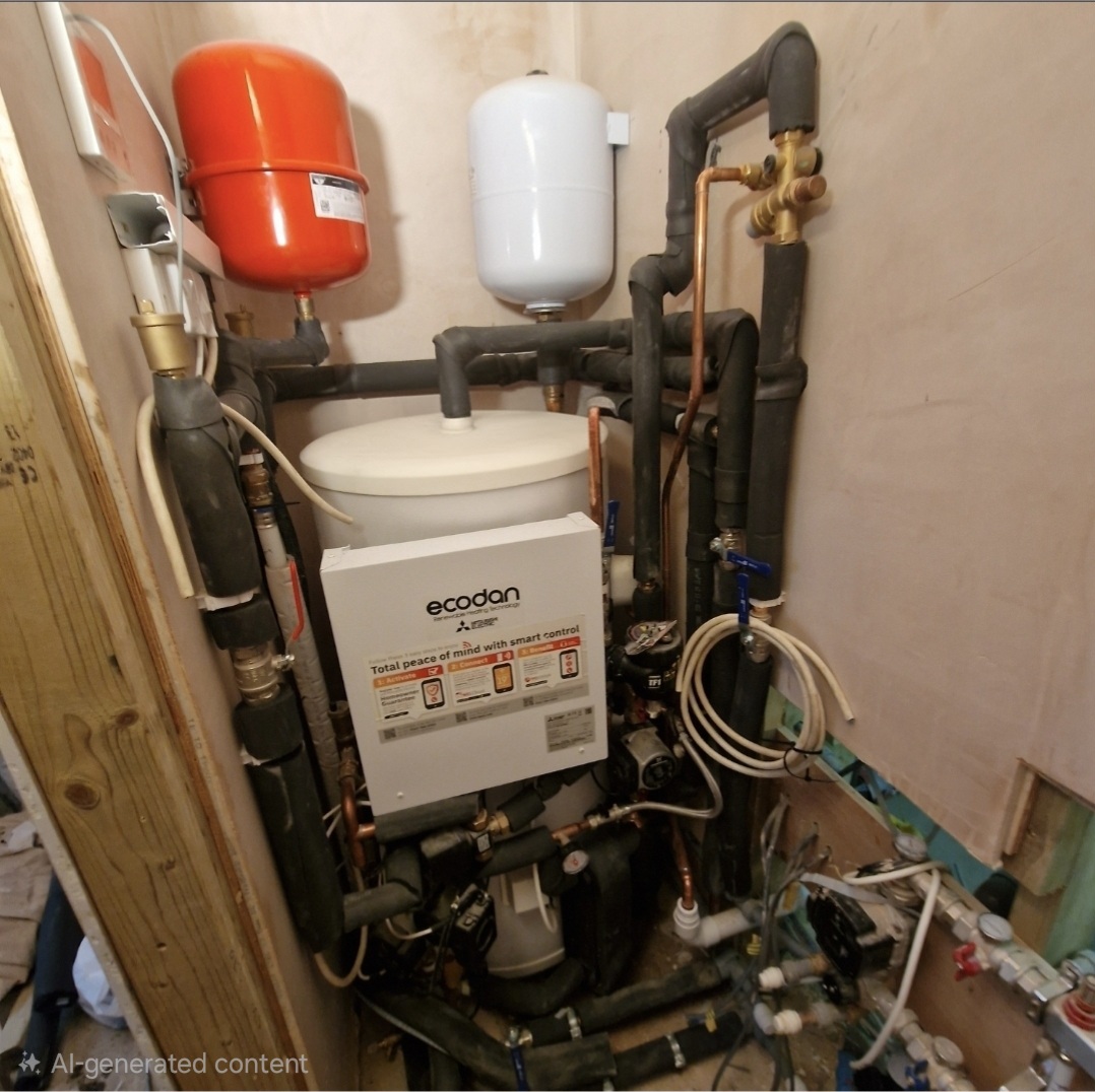 Heat pump cylinder and plant space